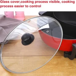 Elektriska Stekpannor & Wokar-Yuanyang Hot Pot - Elektrisk hotpot-gryta - 6 L - 1300 W - Delad 2 smaker - Rostfritt stål - Röd